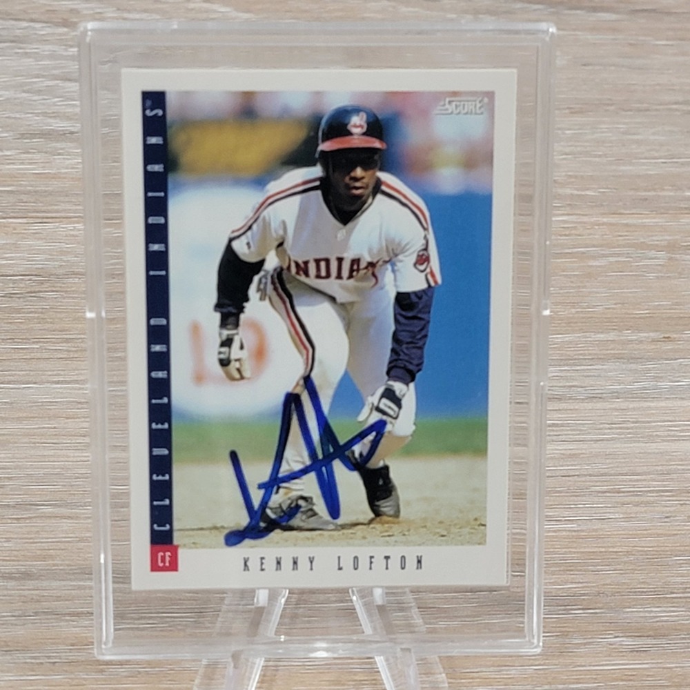 1993 Score Kenny Lofton Signed Baseball Card 58 Cleveland Indians Autograph